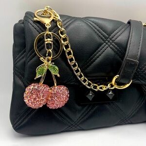 PINK CHERRY SPARKLES✨ | Rhinestone Bag Charm | Keychain (Brand New!) 🩷